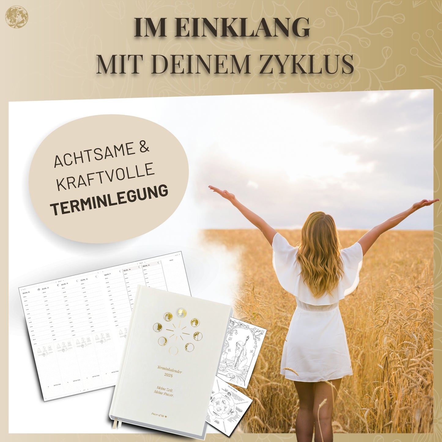 Terminkalender für Frauen 2025 "Meine Zeit. Meine Power." (25x18cm)